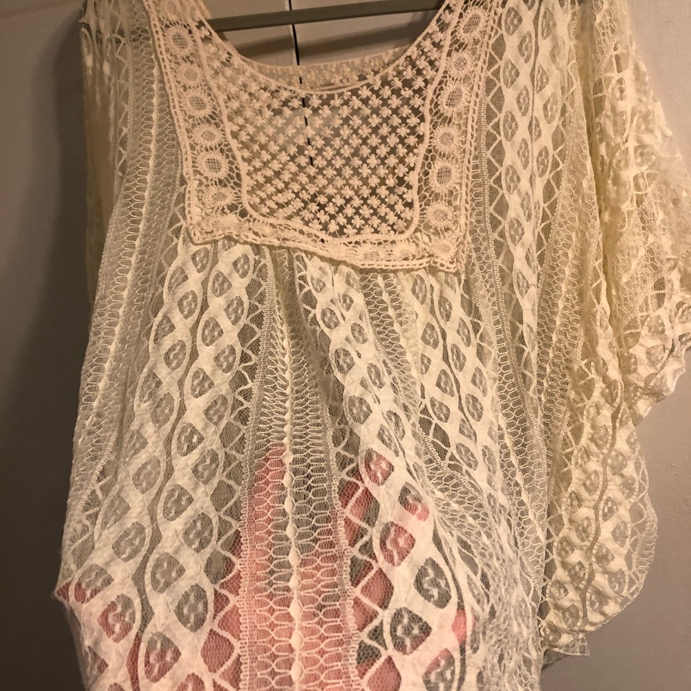 Cream lace top